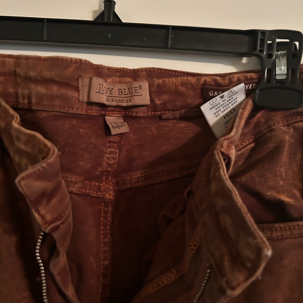 Judy Blue pumpkin spice  dyed raw hem Wide-Leg Jeans —excellent condition - Picture 2 of 4